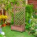 Raised Garden Bed With Trellis 2 Pack, Outdoor Wooden Planter Box & Plant Stand With Climbing Racks_maomaolike.com