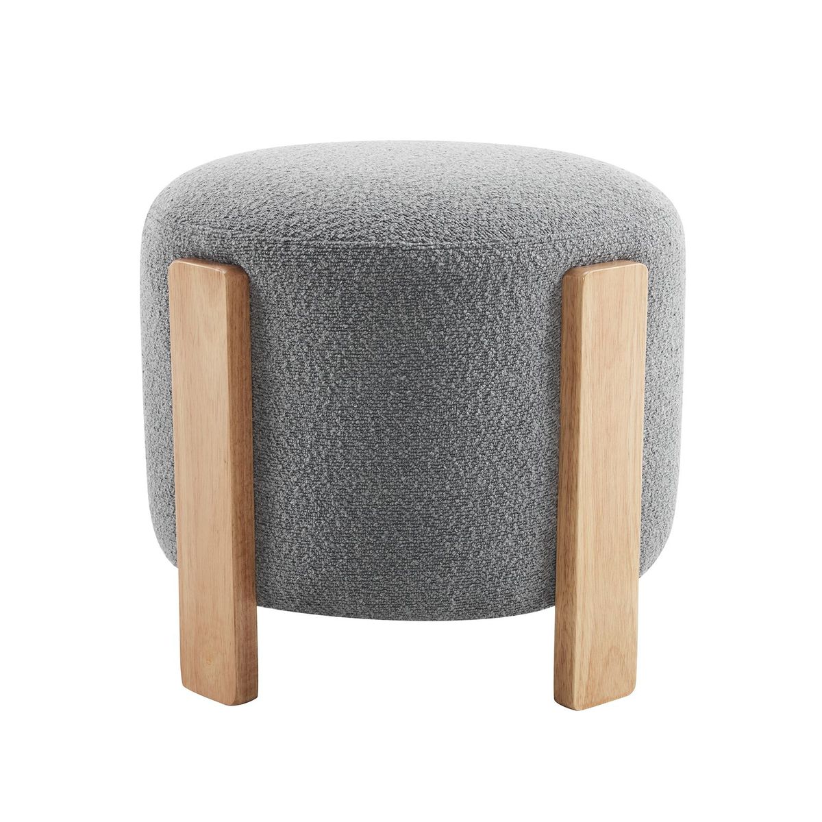 Ottoman Foot Rest Round Bag Floor Chair For Bedroom Or Entryway In White_maomaolike.com