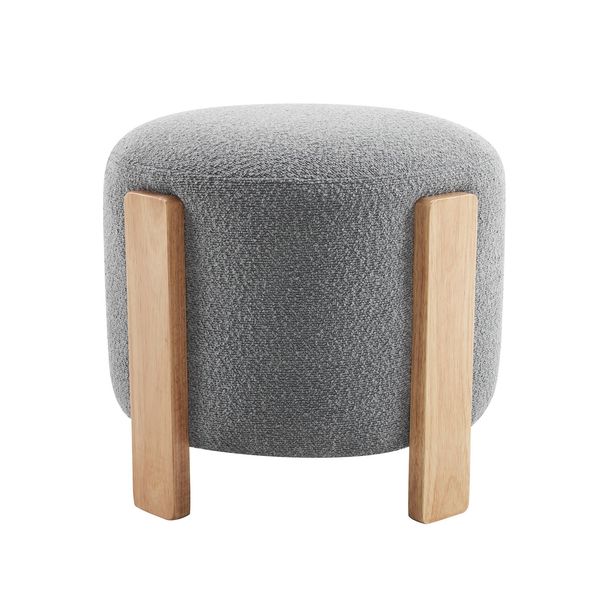Ottoman Foot Rest Round Bag Floor Chair For Bedroom Or Entryway In White_maomaolike.com