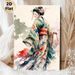 Japanese Geisha Painting Poster, Soft Watercolor Elegant Floral Kimono Geisha Poster, Delicate Artistic Piece Ideal For Living Room, Bedroom And_maomaolike.com