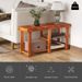 3-Tier Shoe Rack Bench, Acacia Wood Shoe Organizer, Rustic Entryway Bench With Storage Shelves For Entryway, Hallway, Livingroom, Teak_maomaolike.com