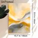 Abstract Fluid Painting Poster, Soft-toned Swirling Yellow & Gray Abstract Poster, Smooth Flowing Artistic Decor To Enhance Ambiance For Living Room_maomaolike.com