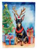Terrier Christmas Reindeer House Flag Large Porch Sleeve Pole Decorative Outside Yard Banner Artwork Wall Hanging, Polyester, House Size, Multicolor_maomaolike.com