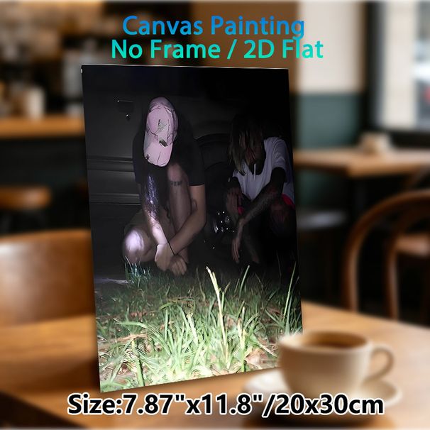 Dark Street Style Figure Painting Poster, Mysterious Night Outdoor Scene Poster, Unique Dark Artistic Vibe, Ideal For Bedroom, Studio And Urban Living_maomaolike.com