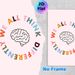 Inspirational Brain Themed Painting Poster, Colorful Circular Lettering With Brain Graphic Poster, Conveys Inclusive Mindset, Ideal For Office, Study_maomaolike.com