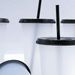 5pcs 24oz Transparent Reusable Tumblers With Black Lids And Straws Iced Coffee Water Bottle Cold Smoothie Cups For_maomaolike.com