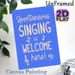 Music Slogan Painting Poster, Vibrant Blue Typographic Poster, Cheerful Music-themed Decor Ideal For Living Room, Music Studio Or Casual Home Spaces_maomaolike.com