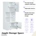 Tall And Wide Bathroom Floor Storage Cabinet, Bathroom Storage Unit, Freestanding Cabinet With 4 Doors, Adjustable Shelves, Open Multi-layer Shelves_maomaolike.com