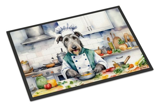 Irish Wolfhound The Chef Doormat Front Door Mat Indoor Outdoor Rugs For Entryway, Non Slip Washable Low Pile, 24H X 36W_maomaolike.com