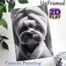 Cute Dog Painting Poster, Monochrome Realistic Fluffy Dog Wrapped In Towel Poster, Warm Cozy Vibe Ideal For Bedroom, Living Room And Pet Lovers_maomaolike.com