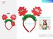 Christmas Bow Headband For Dogs Red And Gold Deer Horn Snowflakes Christmas Hat Costume Dress Up Accessories For Pet For Cosplay And Makeup 12 Pcs_maomaolike.com