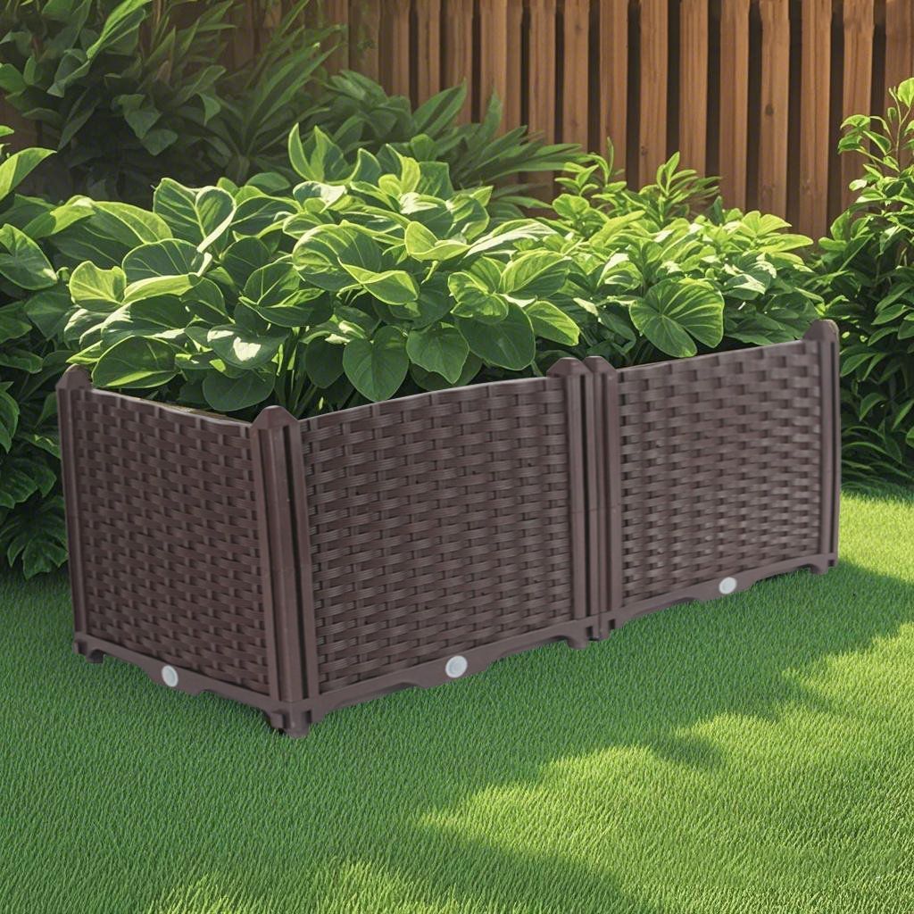 SOGA 80cm Raised Planter Box Vegetable Herb Flower Outdoor Plastic Plants Garden Bed Deepen_maomaolike.com