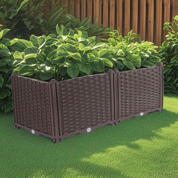 SOGA 80cm Raised Planter Box Vegetable Herb Flower Outdoor Plastic Plants Garden Bed Deepen_maomaolike.com