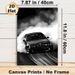 Drift Car Painting Poster, Monochrome Dynamic Drifting Car Scene Poster, Sleek Black Auto With Dramatic Smoke Effect, Ideal For Garage, Man Cave Or_maomaolike.com