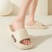 Unisex Letter Slippers Beach Slides Solid Color Mens Thick Sole Indoor Outdoor Bathroom Anti Slip Shoes Summer Couple_maomaolike.com