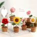 1Pc Hand-knitted Artificial Simulated Flower Potted Plant, Artificial Yarn Crochet Flower Decoration Home Decoration_maomaolike.com
