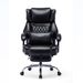 High Back Massage Reclining Office Chair With Footrest, Home Office Executive Computer Desk Chair With Massaging Lumbar Cushion, Adjustable Angle, Breathable Thick Padding For Comfort_maomaolike.com