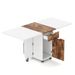 Folding Dining Table 3-in-1 Space-Saving Drop Leaf Kitchen Table With Lockable Wheels For The Kitchen, Dining Area, Workshop And Home Office_maomaolike.com