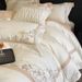 Autumn Winter 100-Count Pure Cotton Brushed Four-Piece Set American Floral Embroidery Skin-Friendly Soft Duvet Cover Bedding_maomaolike.com