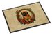 Tibetan Mastiff Christmas Flowers Doormat Front Door Mat Indoor Outdoor Rugs For Entryway, Non Slip Washable Low Pile, 24H X 36W_maomaolike.com