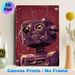 Vintage Robot Painting Poster, Retro Distressed Purple Robot Art Poster, Nostalgic Industrial-style Decor Suitable For Home Office, Game Room_maomaolike.com