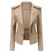 Women's Clothing Leather Jacket With Detachable Hem Fashion Casual Jacket_maomaolike.com