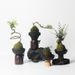 Ceramic Cement Non-Porous Pot Flower Arrangement Micro Landscape Moss Succulent Asparagus Fern Money Tree Green Plant Tea Table_maomaolike.com