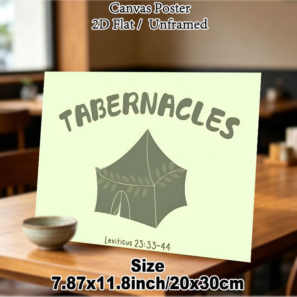 Tabernacles Themed Painting Poster, Soft-toned Minimalist Tent & Scripture Art Poster, Serene Religious Decor Ideal For Home, Prayer Room_maomaolike.com