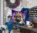 Bullmastiff King Of Mardi Gras Throw Pillow Machine Washable, Indoor Outdoor Decorative Pillow For Couch, Bed Or Patio, 18Hx18W_maomaolike.com