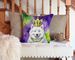 Samoyed King Of Mardi Gras Throw Pillow Machine Washable, Indoor Outdoor Decorative Pillow For Couch, Bed Or Patio, 14Hx14W_maomaolike.com