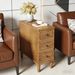 Wood Nightstand, Fully Assembled Narrow Side Table With 3 Drawers_maomaolike.com