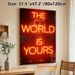 "The World Is Yours" Motivational Painting Poster, Warm Neon-style Typography With Dimmed Figure Poster, Inspiring Wall Decor For Home Office, Living_maomaolike.com