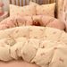 Winter Thickened Cream Style Milk Velvet Four-Piece With Coral Fleece Dormitory Bed Single Duvet Cover Three-Piece Set_maomaolike.com