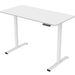 Electric Standing Desk Whole Piece Adjustable Height Desk Home Office Computer Workstation Sit Stand Up Desk (White Frame + White Top)_maomaolike.com