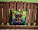 Miniature Pinscher King Of Mardi Gras Throw Pillow Machine Washable, Indoor Outdoor Decorative Pillow For Couch, Bed Or Patio, 14Hx14W_maomaolike.com