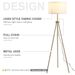 Homcom 59.75" Standing Floor Lamp Fabric Lampshade Steel Tripod, Gold_maomaolike.com