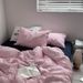 Wholesale INS Korean Style Pink Plaid Simple Striped Mixed Pure Cotton Four-Piece For Homestay Apartment All-Cotton 4-Piece Set_maomaolike.com