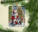 Boston Terrier And Santa Claus Porcelain Ornament Christmas Tree Hanging Decorations For Home Christmas Holiday, Rectangle, Gift, Multicolor_maomaolike.com