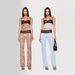 Women's Clothing Leopard print tops mesh see through lace tube top suspender trousers_maomaolike.com