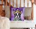 Boston Terrier King Of Mardi Gras Throw Pillow Machine Washable, Indoor Outdoor Decorative Pillow For Couch, Bed Or Patio, 14Hx14W_maomaolike.com
