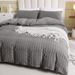 Home Textile Solid Color Craft Style Seersucker Three Piece Set Duvet Cover Full Size_maomaolike.com