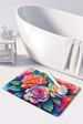 Gardenias In Color Memory Foam Kitchen Mat Machine Washable Anti-Fatigue Mat Cushion Comfort Bath Mat Or Kitchen Rug_maomaolike.com