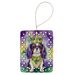Cavalier Spaniel King Of Mardi Gras Porcelain Ornament Christmas Tree Hanging Decorations For Home Christmas Holiday, Rectangle, Gift, Multicolor_maomaolike.com