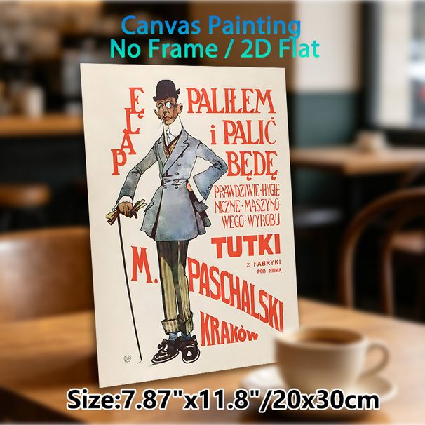 Vintage Gentleman Painting Poster, Stylized Retro Caricature Poster, Classic Old-fashioned Design With Bold Typography, Ideal For Living Room, Home_maomaolike.com