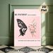 Butterfly & Floral Themed Inspirational Painting Poster, Soft Pink-toned Half Butterfly Silhouette With Blooming Flowers Poster, Gentle Motivational_maomaolike.com