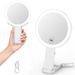 Holiday Gift Handheld LED Double-Sided Magnifying Beauty Salon Desktop Makeup Mirror_maomaolike.com