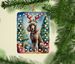Chocolate Standard Poodle Christmas Reindeer Porcelain Ornament Christmas Tree Hanging Decorations For Home Christmas Holiday, Rectangle, Gift, Multicolor_maomaolike.com