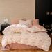 Wholesale INS Style Romantic Pastoral Retro Small Floral Jersey Four-Piece Set Pure Cotton Knitted Naked Sleep Bedding_maomaolike.com