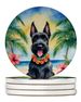 Scottish Terrier Luau Large Sandstone Coasters Pack Of 4 Absorbent Round Coasters Decor Gifts For Men Or Women, 4 In, Multicolor_maomaolike.com