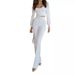 Women's clothing casual palace style lantern sleeve tops bell-bottom pants suit_maomaolike.com